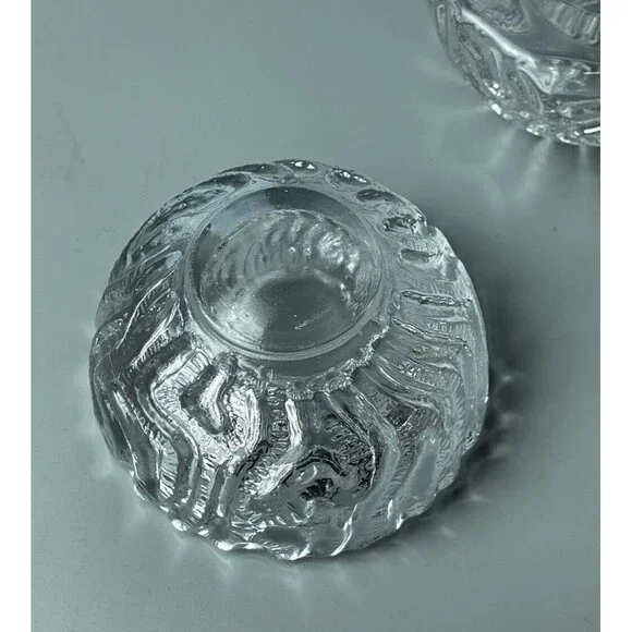 2 Simon Pearce Love Your Brain Crystal Candle Holder Votive Tealight Coral - Picture 7 of 8